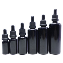 in stock 15ml 30ml 50ml 100ml violet uv black glass dropper bottle for serum essential oil VB-21B